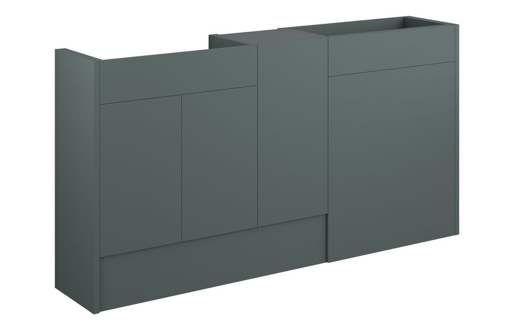 HOTT110793 - Elation 1536mm Standard Basin  WC & 1 Door Unit Pack - Matt Green (Oak Cab) image