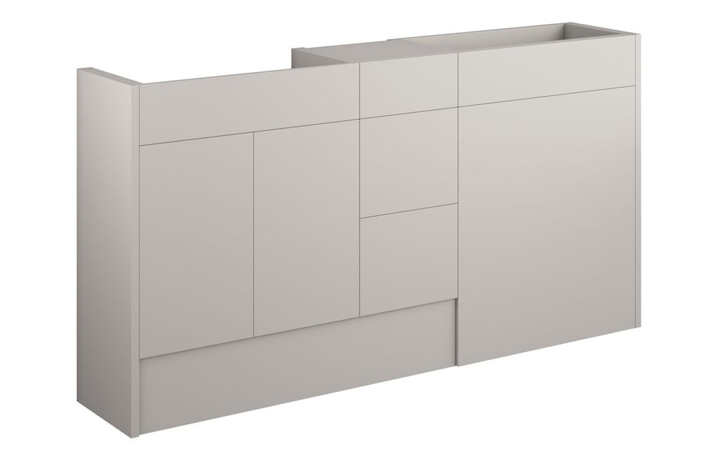 HOTT110586 - Elation 1536mm Standard Basin  WC & 3 Drawer Unit Pack - Matt Dove Grey (Oak Cab) image