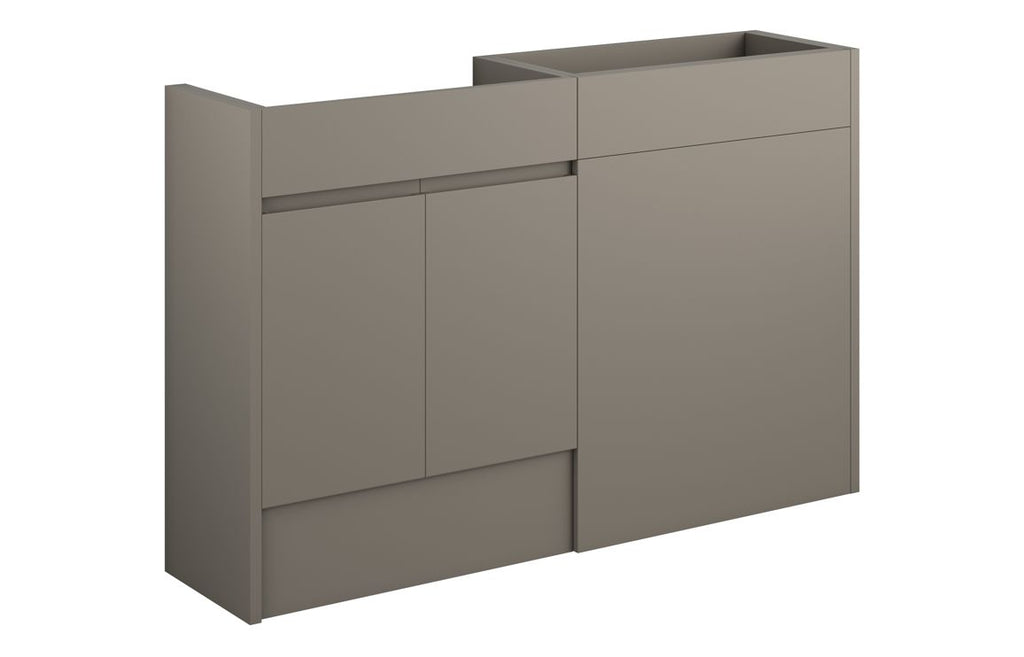 HOTT110218 - J Pull 1236mm Standard Basin & WC Unit Pack - Matt Stone (Grey Cab) image