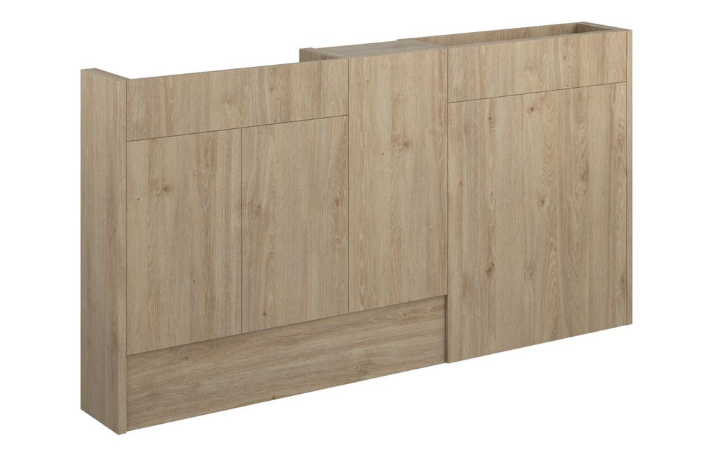 HOTT110653 - Elation 1536mm Slim Basin  WC & 1 Door Unit Pack - Havana Oak (Grey Cab) image
