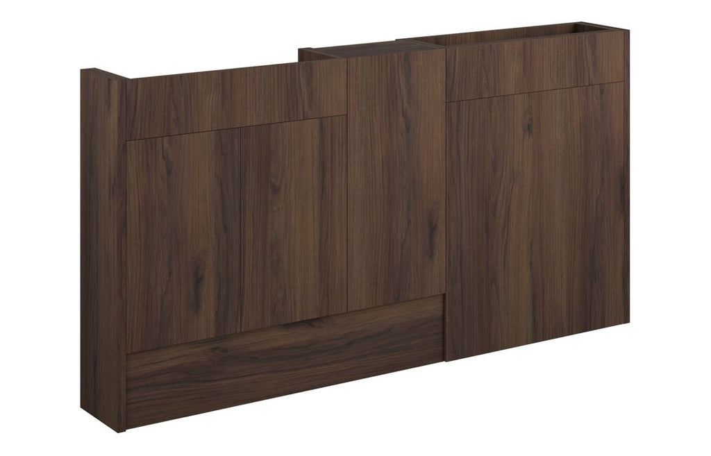 HOTT110866 - Elation 1536mm Slim Basin  WC & 1 Door Unit Pack - Warm Walnut (Grey Cab) image