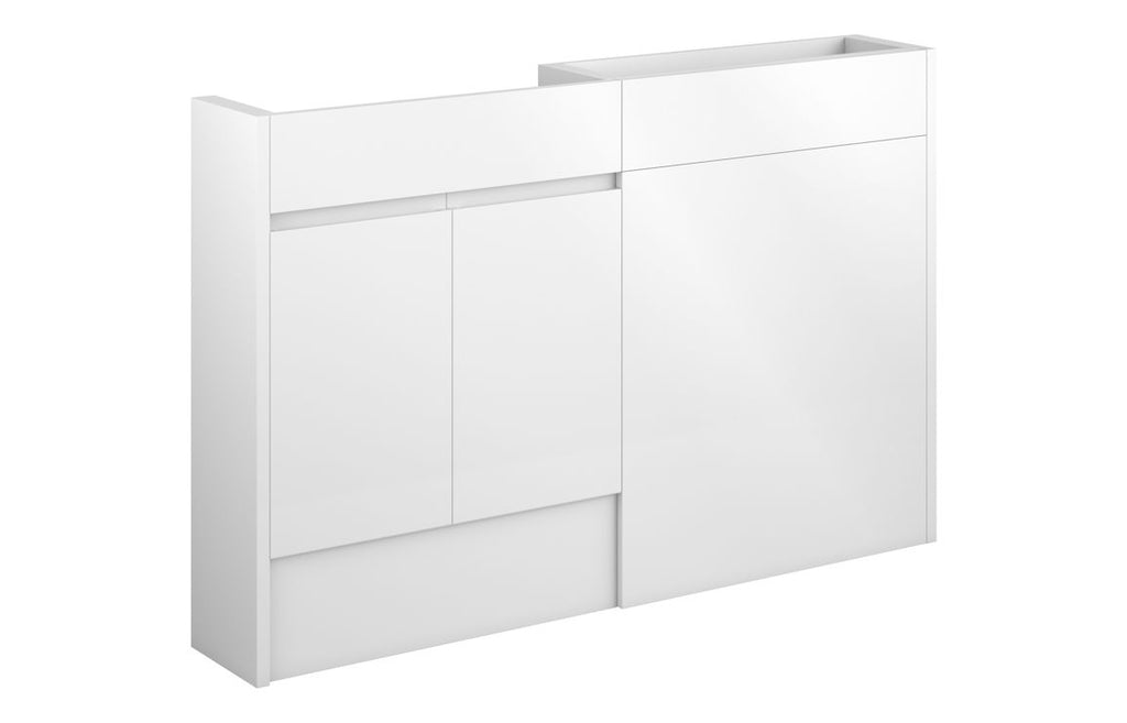 HOTT110008 - J Pull 1236mm Slim Basin & WC Unit Pack - White Gloss (Grey Cab) image