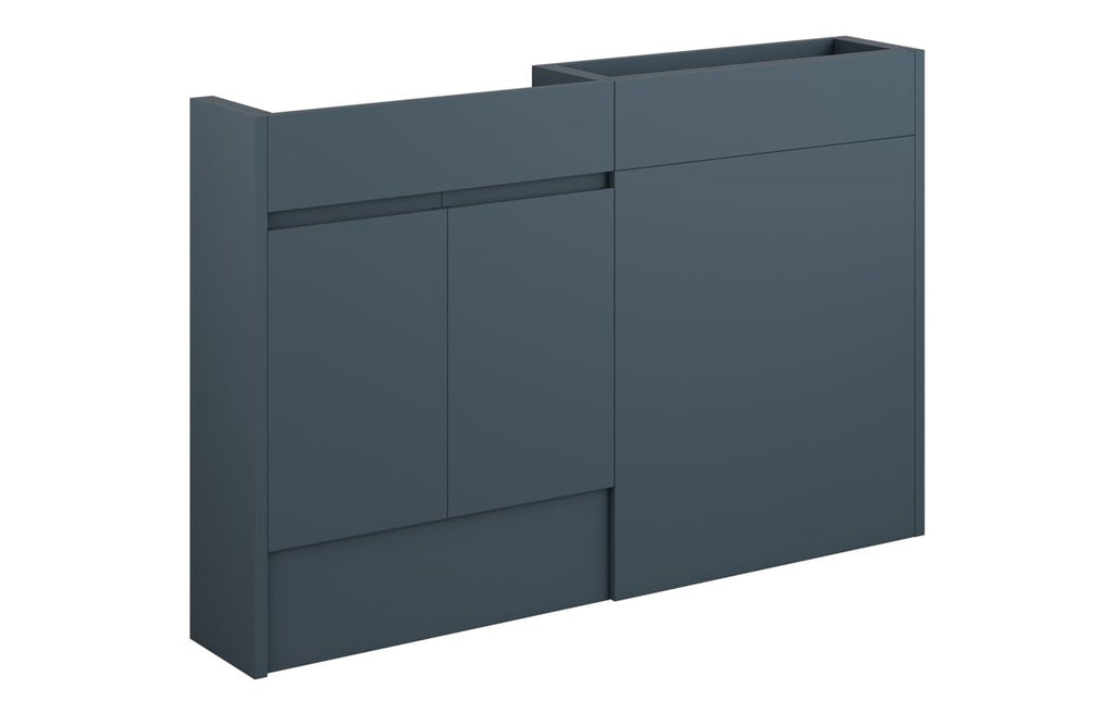 HOTT110363 - J Pull 1236mm Slim Basin & WC Unit Pack - Matt Arley Blue (Grey Cab) image