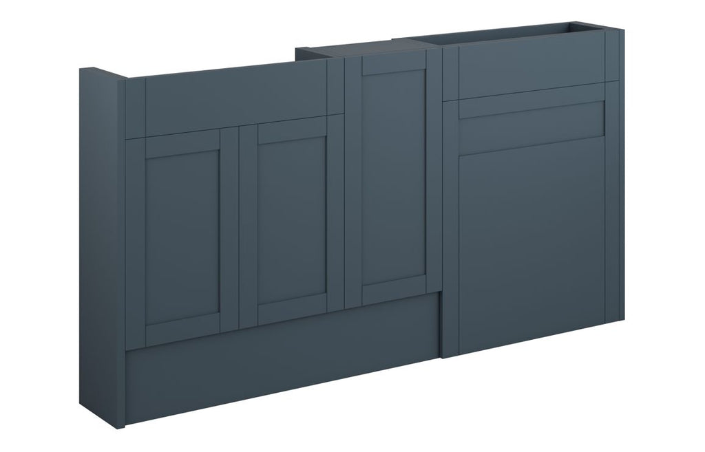 HOTT111293 - Traditions 1536mm Slim Basin  WC & 1 Door Unit Pack - Matt Arley Blue (Oak Cab) image