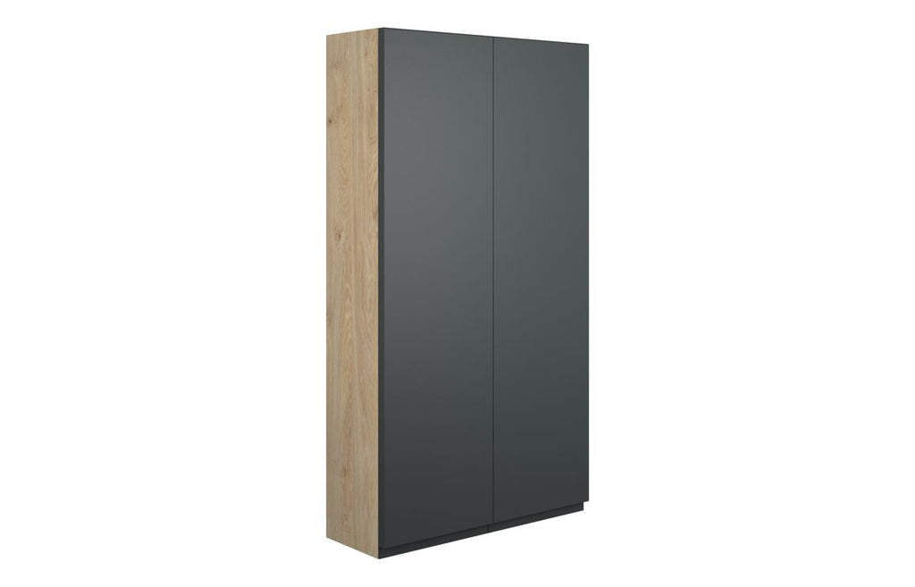 HOTT110074 - J Pull 600mm Slim 2 Door Storage Unit - Matt Graphite Grey (Oak Cab) image