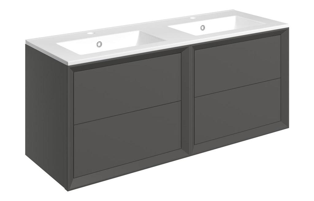 HOTT111318 - Stance 1210mm Wall Hung 4 Drawer Basin Unit & 2TH Thin Edge Basin - Matt Clay image
