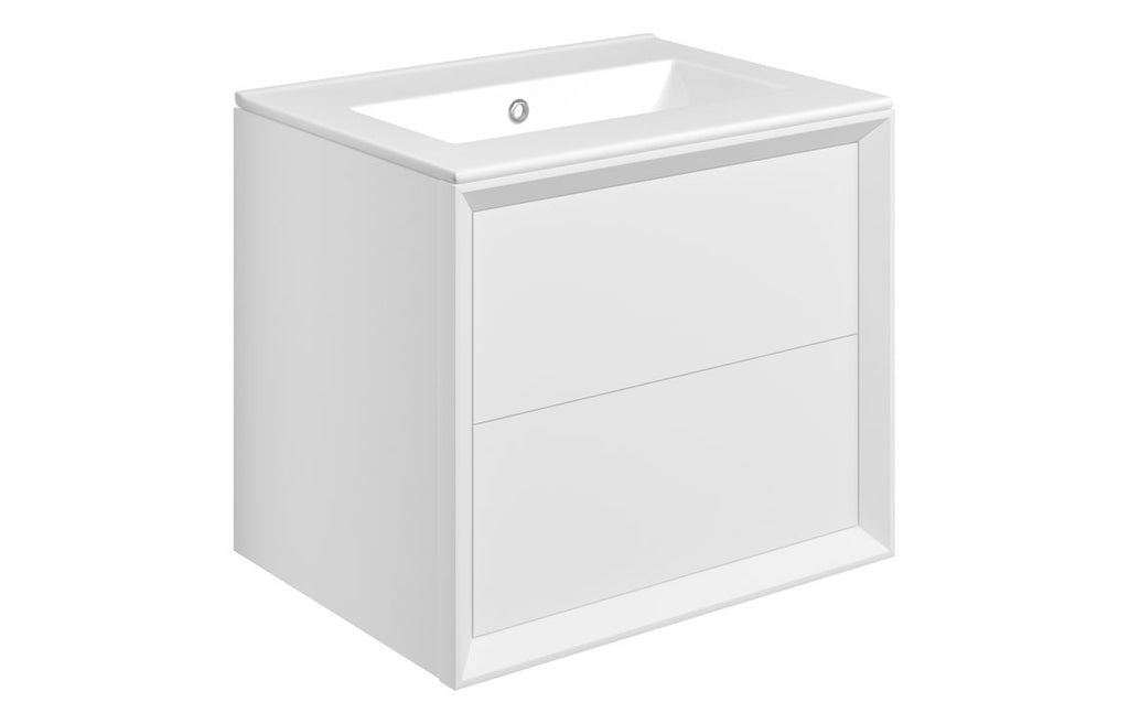 HOTT116157 - Stance 610mm Wall Hung 2 Drawer Basin Unit & 1TH Thin Edge Basin - Matt White image