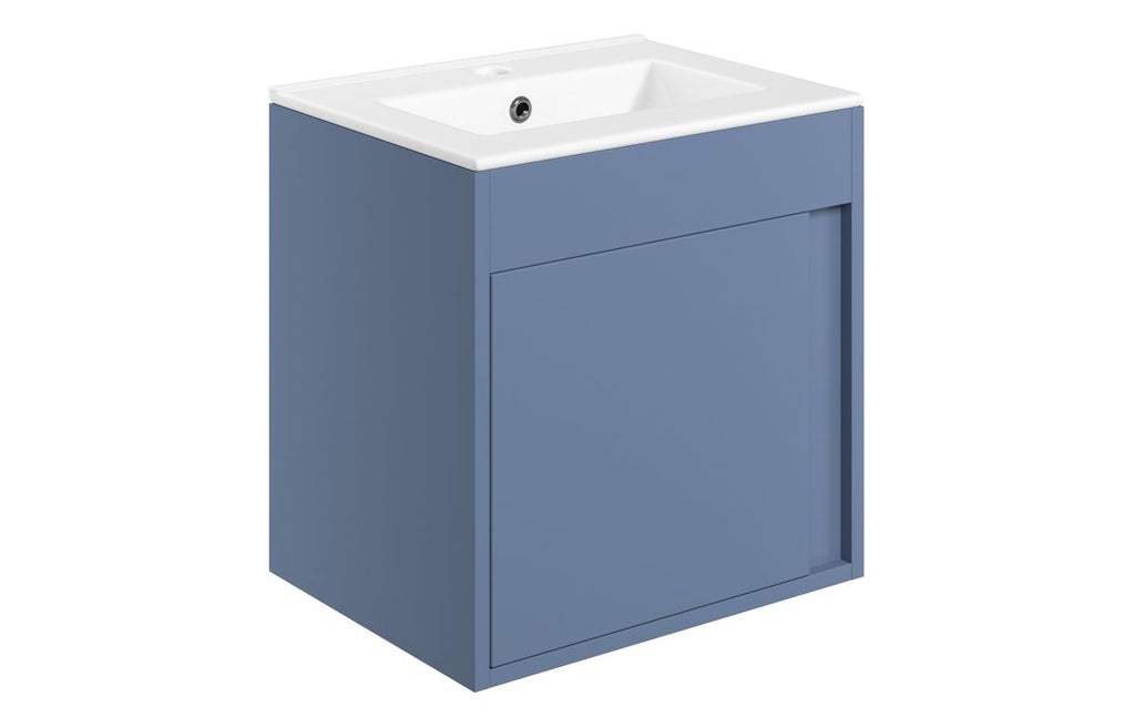 HOTT116050 - Livorno 510mm Wall Hung Unit Inc. Basin - Matt Misty Blue image