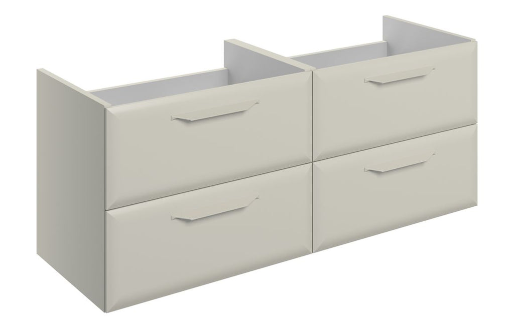 HOTT116066 - Kikio 1200mm Wall Hung 4 Drawer Basin Unit (No Top) - Matt Latte image