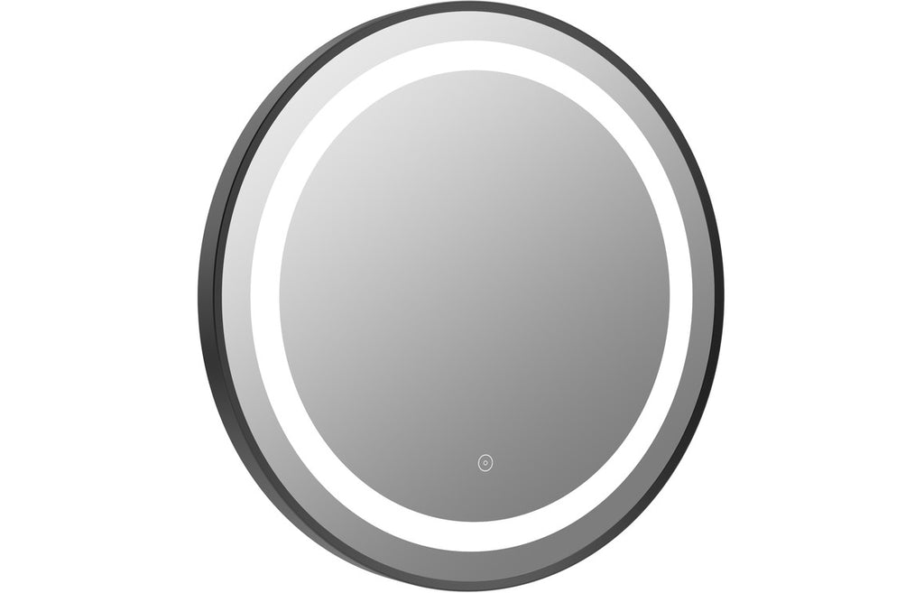 HOTT106252 - Haylo 600mm Round Front-Lit LED Mirror - Matt Black image