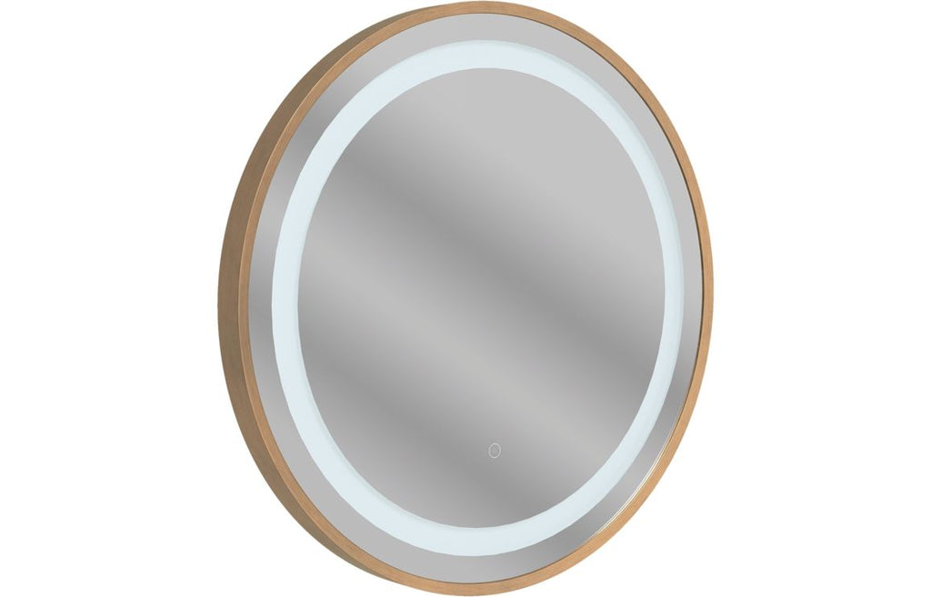 HOTT109001 - Haylo 600mm Round Front-Lit LED Mirror - Brushed Bronze image