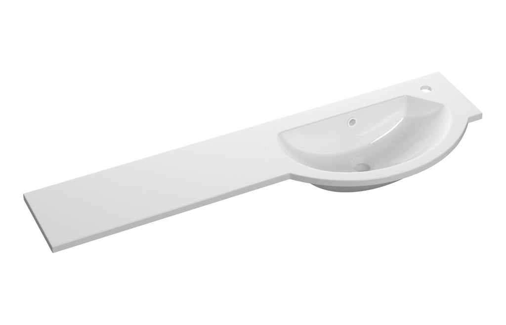 HOTT109930 - 1244mm Slim Round One-Piece Basin & Overflow Ring - Right Hand image