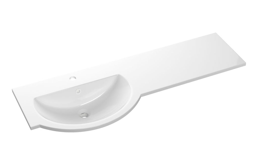 HOTT109932 - 1244mm Standard Round One-Piece Basin & Overflow Ring - Left Hand image