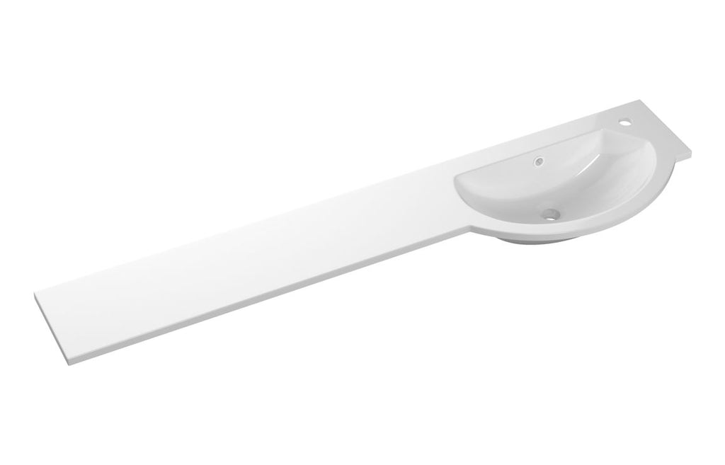 HOTT109936 - 1544mm Slim Round One-Piece Basin & Overflow Ring - Right Hand image