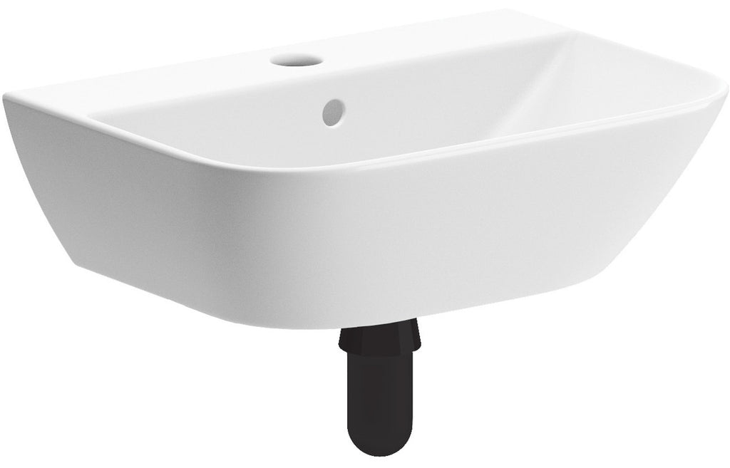 HOTT106862 - Tahoe 450x320mm 1TH Cloakroom Basin & Black Bottle Trap image