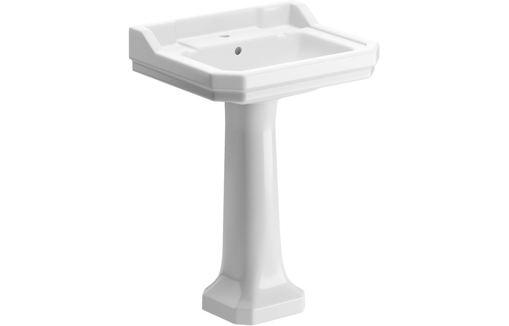 HOTT1820 - Tradition 600x500mm 2TH Basin & Full Pedestal image