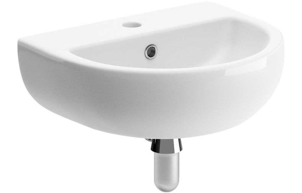 HOTT1828 - Entity 450x400mm 1TH Cloakroom Basin & Chrome Bottle Trap image