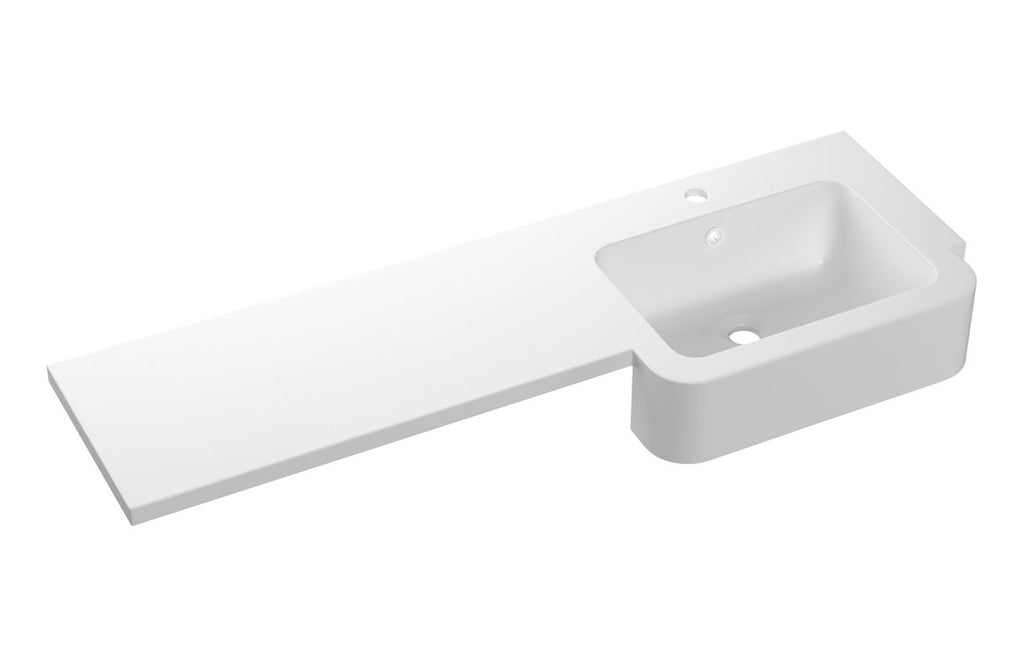 HOTT109924 - 1242mm Standard Square One-Piece Basin & Overflow Ring - Right Hand image