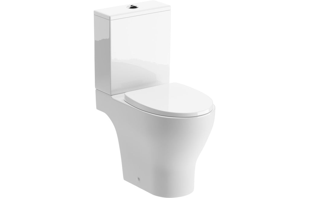 HOTT106139 - Illy Rimless Short Projection Close Coupled Open Back WC & Soft Close Seat image