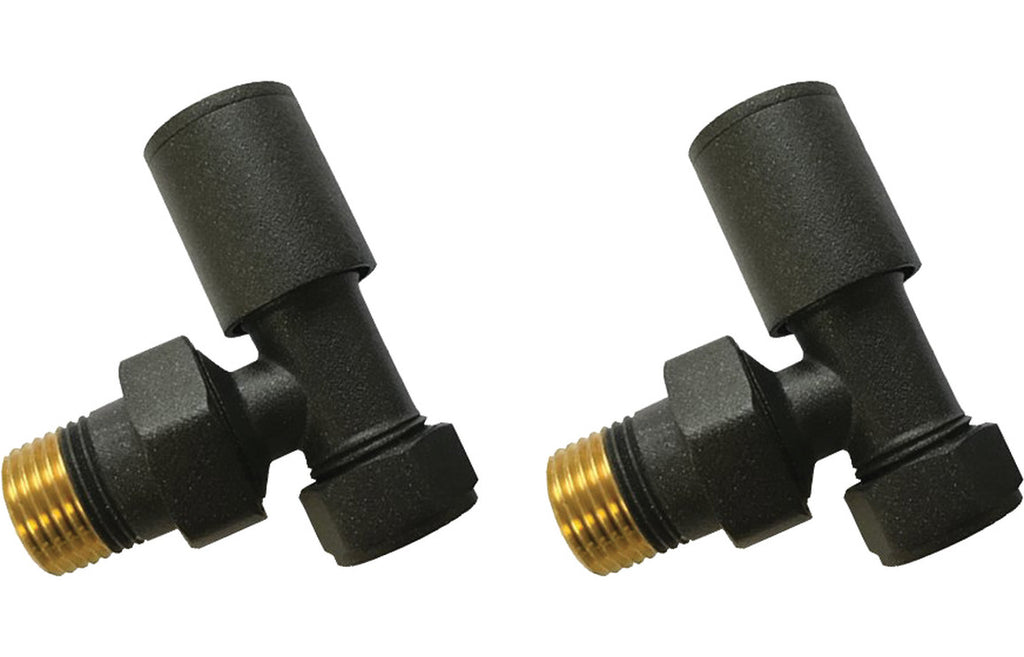HOTT103012 - Patterned Anthracite Radiator Valves - Angled image