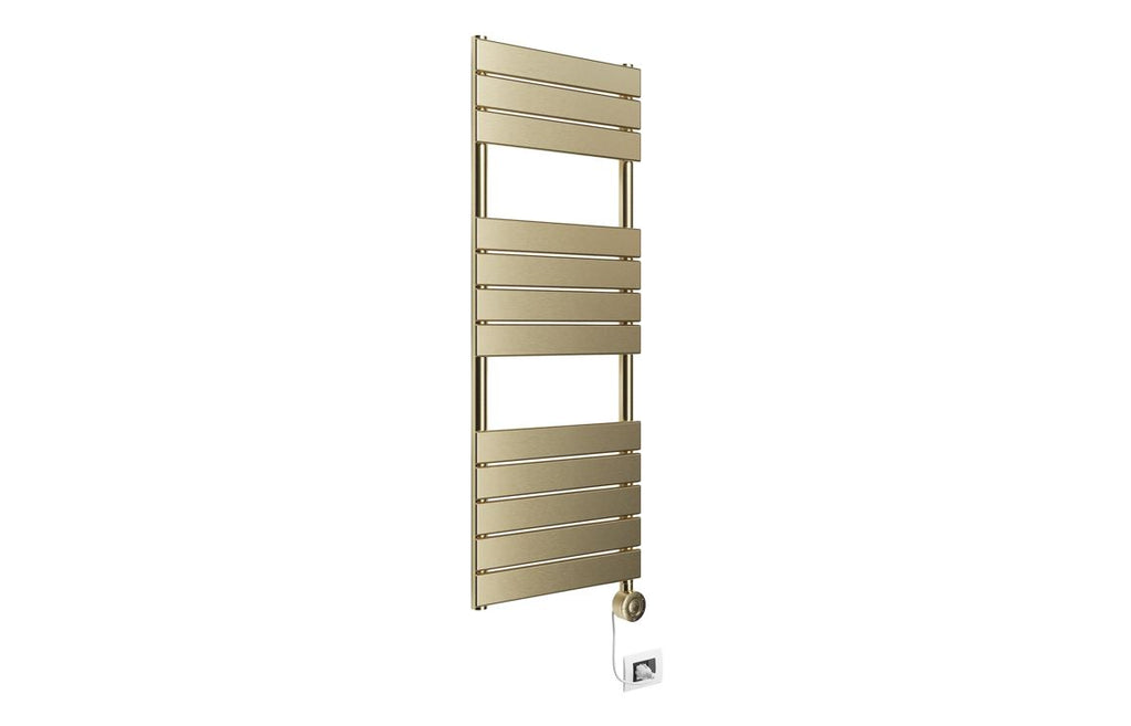 HOTT117232 - Flava Electric Square Ladder Radiator (500x1200x50mm) - Brushed Brass image