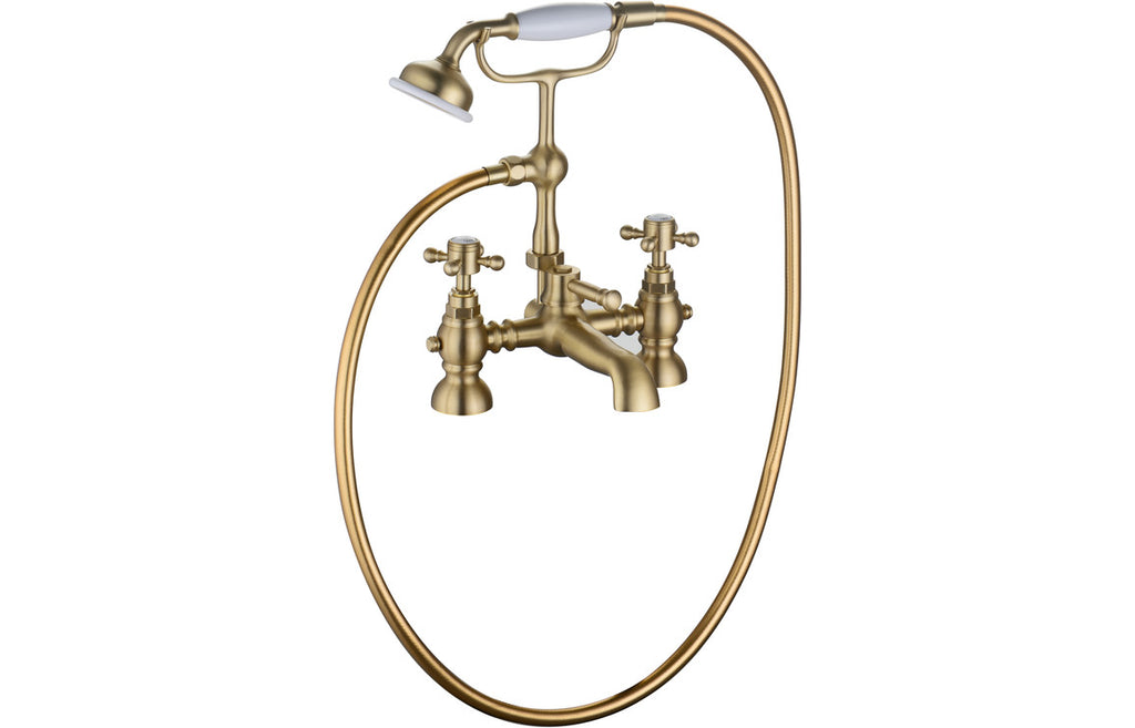 HOTT106802 - Oxford Round Bath/Shower Mixer & Shower Kit - Brushed Brass image