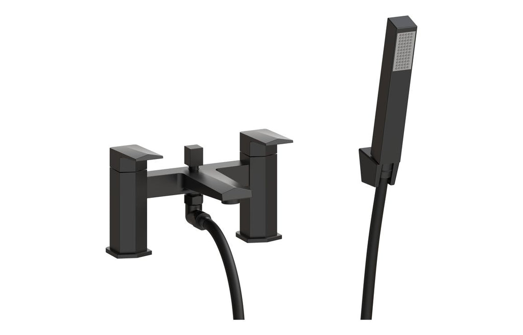 HOTT111526 - Roma Bath/Shower Mixer & Bracket - Matt Black image
