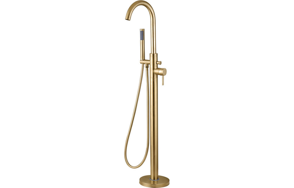 HOTT105805 - Clasique Floor Standing Bath/Shower Mixer - Brushed Brass image