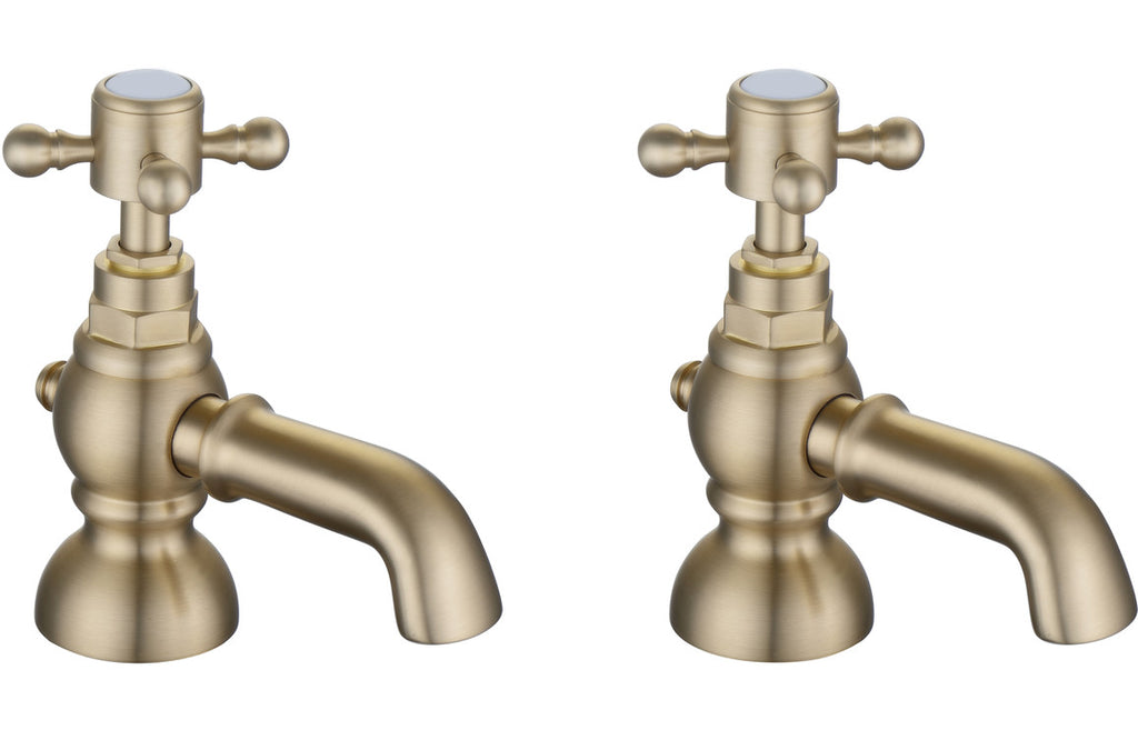 HOTT106799 - Oxford Round Bath Pillar Taps - Brushed Brass image