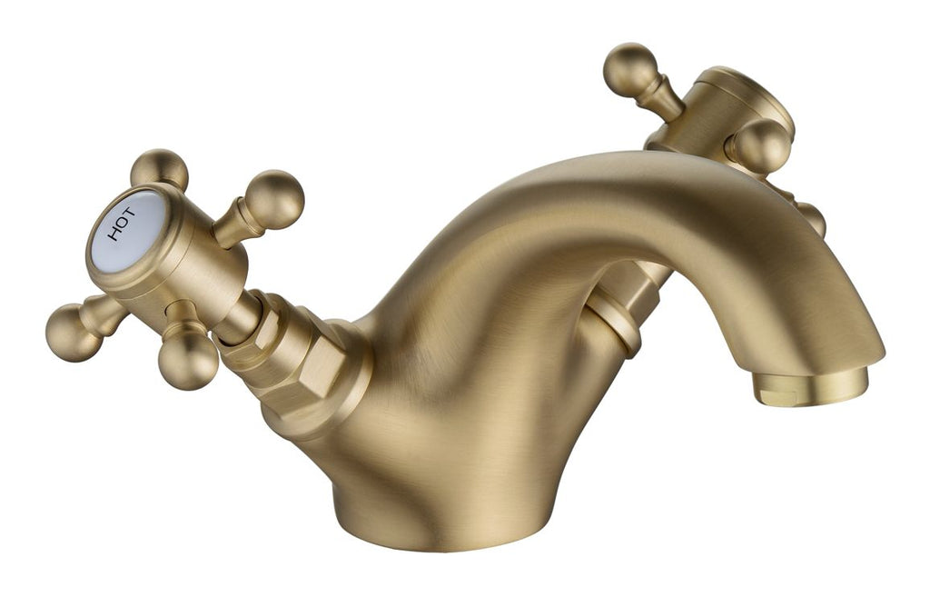 HOTT106803 - Oxford Round Basin Mixer & Pop Up Waste - Brushed Brass image