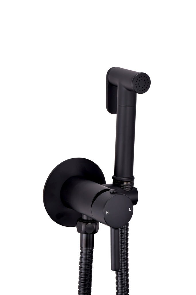 FR-142 - Forge Collection Integrated Douche Handset Flexi Holder and Outlet Elbow - Matt Black image