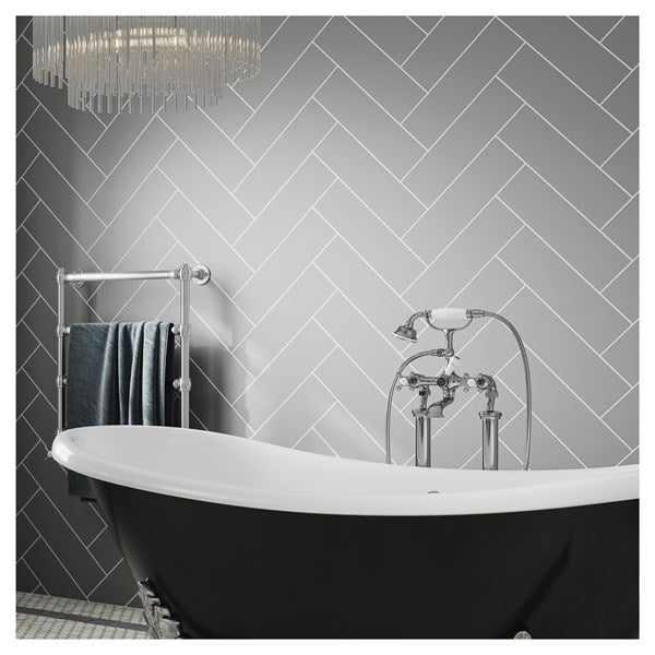 MT732HT7228 - Tile Panel - Dust Grey (0732) - Hydro-Lock T&G - Herringbone - 2400x598x11mm - FSC Mix 70% image