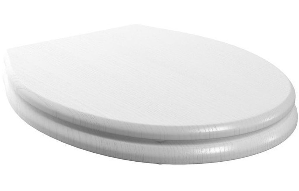HOTT107473 - Shaker Soft Close Toilet Seat - Satin White Wood Effect image