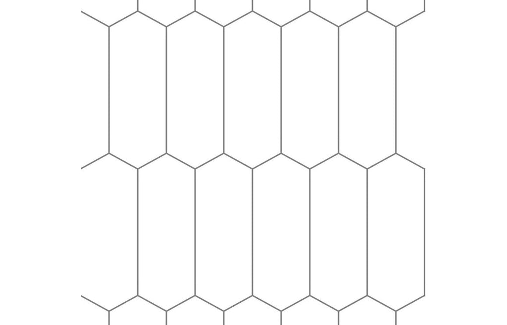 DIWW0170 - Fibo Urban - Denver White (Elongated Hexagonal) - Single image