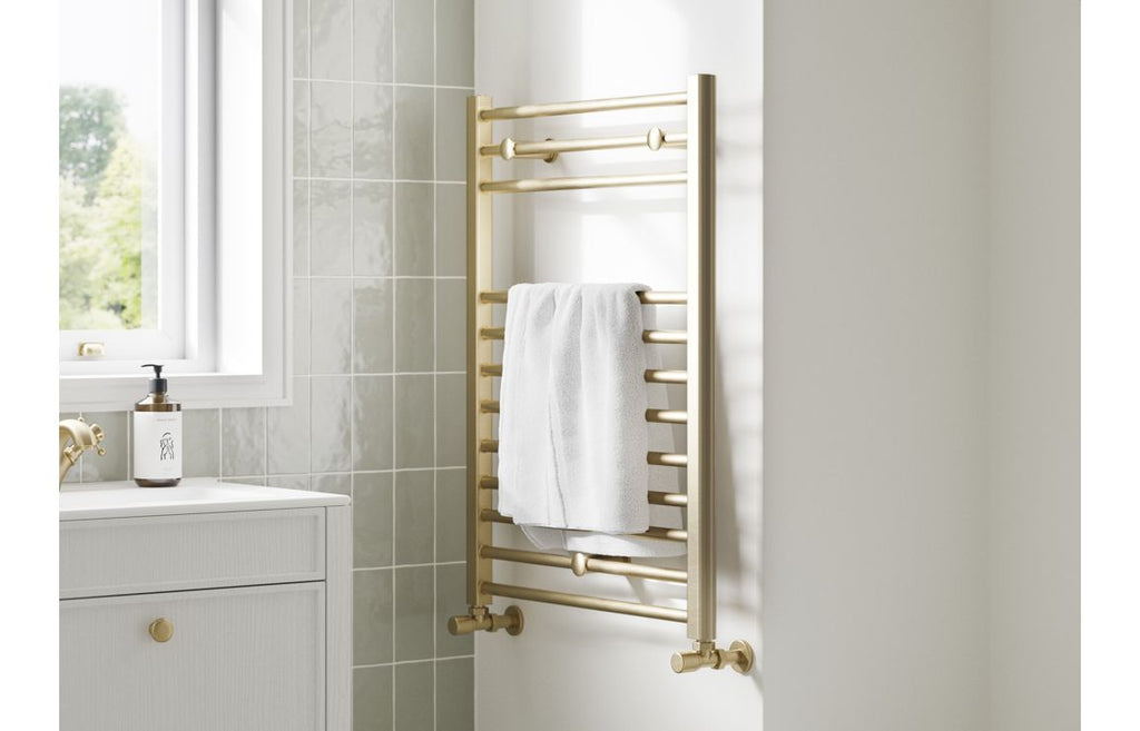 HOTT108791 - Farro Straight 30mm Ladder Radiator (500x1200x30mm) - Brushed Brass image