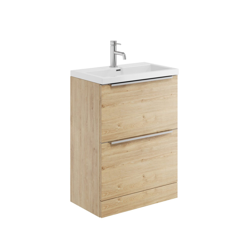 FR-1828 - Forge Collection Pure Plus 2 Drawer Freestanding  600 Basin Cab - Davos Oak (Unit Only) image