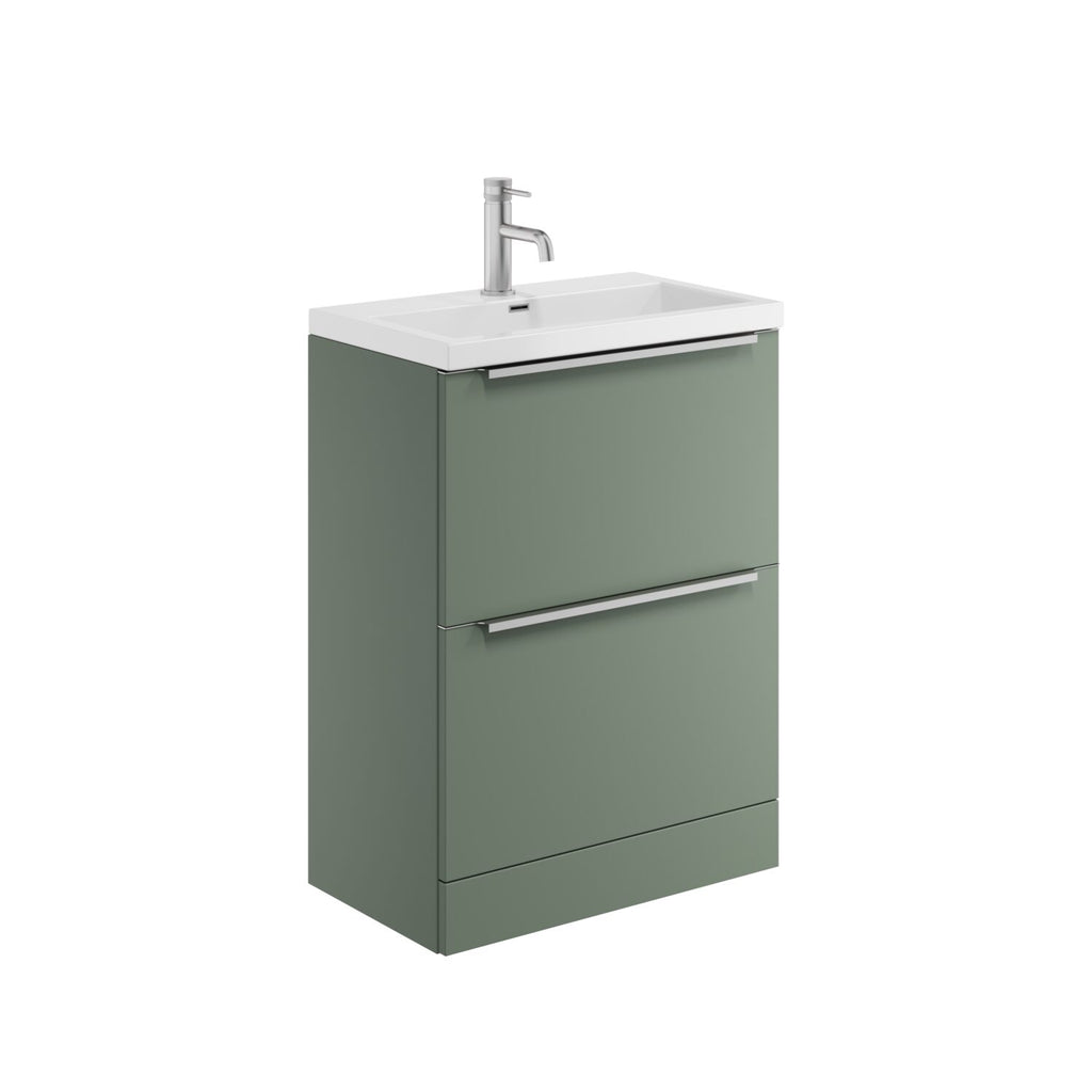 FR-1829 - Forge Collection Pure Plus 2 Drawer Freestanding  600 Basin Cab - Reed Green (Unit Only) image