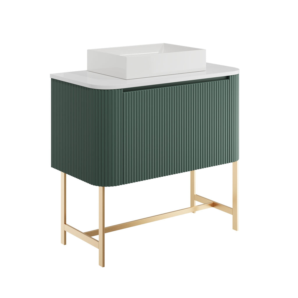 FR-199 - Forge Collection Fluted 900mm Frame - Brushed Brass (Frame Only) image