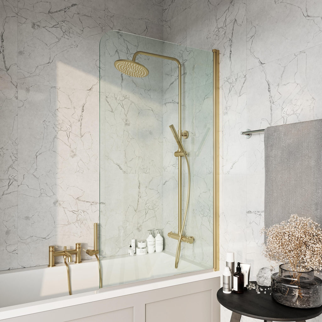 FR-1670 - Forge Collection 6mm Radius Edge Bathscreen 1400x800 mm Brushed Brass image