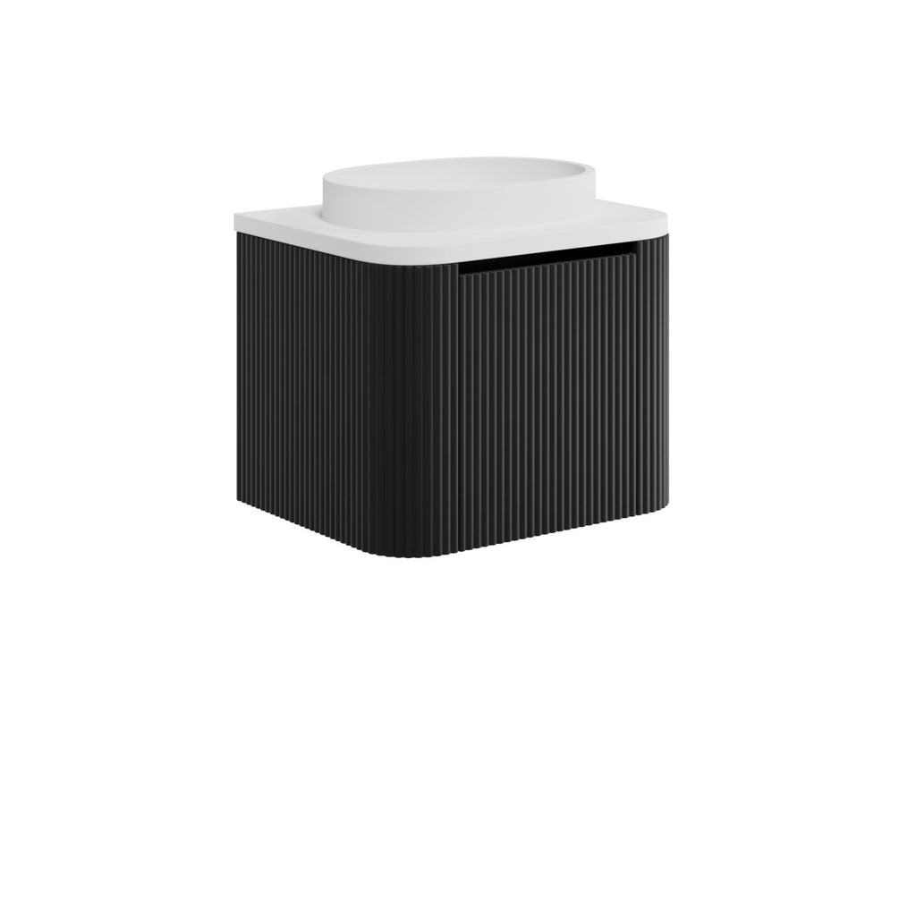 FR-186 - Forge Collection Fluted 600mm Vanity Unit - Matt Black (Unit Only) image