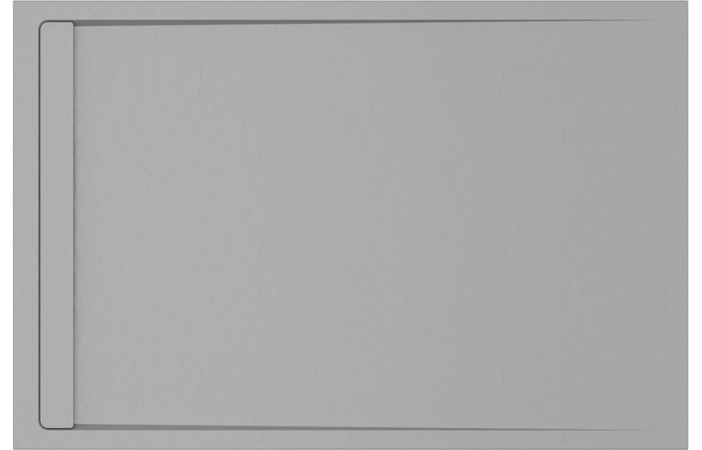 HOTT111452 - 30mm Linear Slate 1600x800mm Rectangular Tray & Waste - Grey image