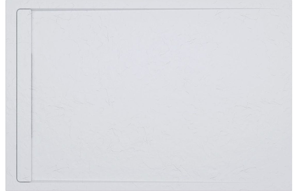 HOTT111446 - 30mm Linear Slate 1600x800mm Rectangular Tray & Waste - White image