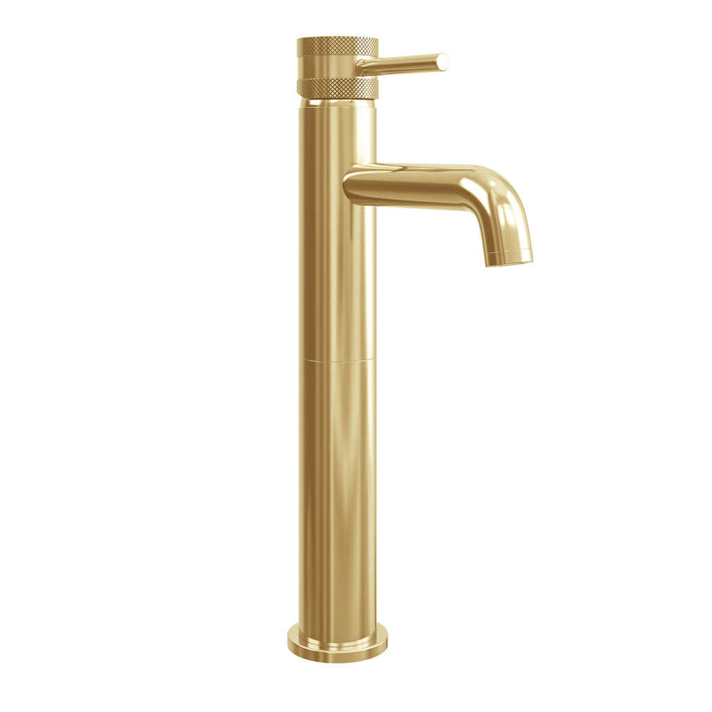 FR-019 - Forge Collection Round Tall Basin Mixer - Brushed Brass image