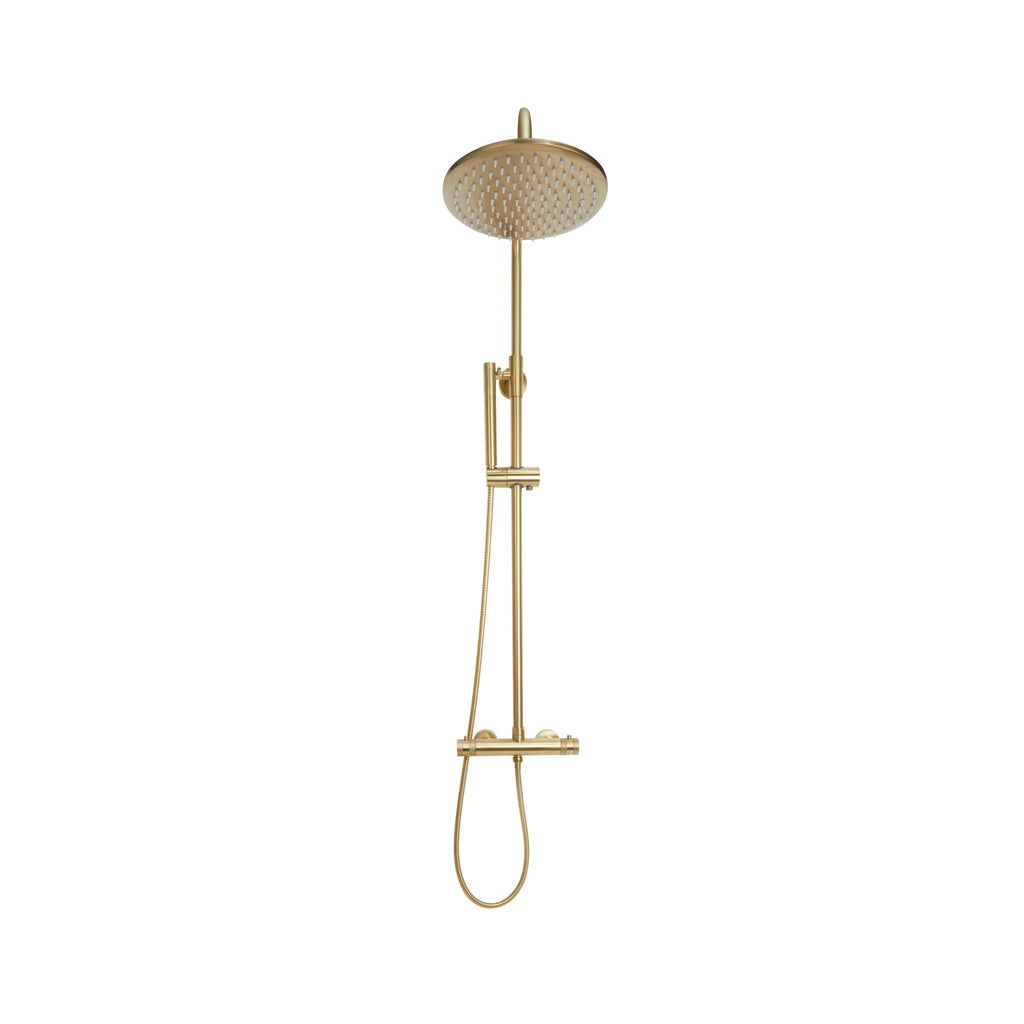 FR-003 - Forge Collection Round Bar Mixer Shower - Brushed Brass image