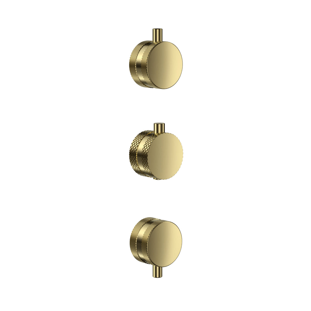 FR-525 - Forge Collection Concealed Knurled Handle 3 pack (1 Thermo 2 Flow) - Brushed Brass image