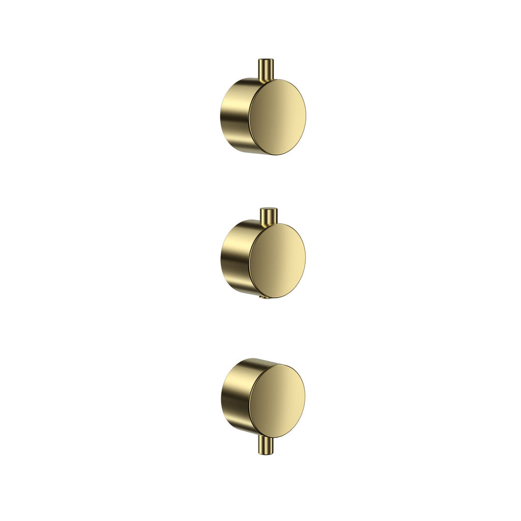 FR-530 - Forge Collection Concealed Plain Handle 3 Pack (1 Thermo 2 Flow) - Brushed Brass image
