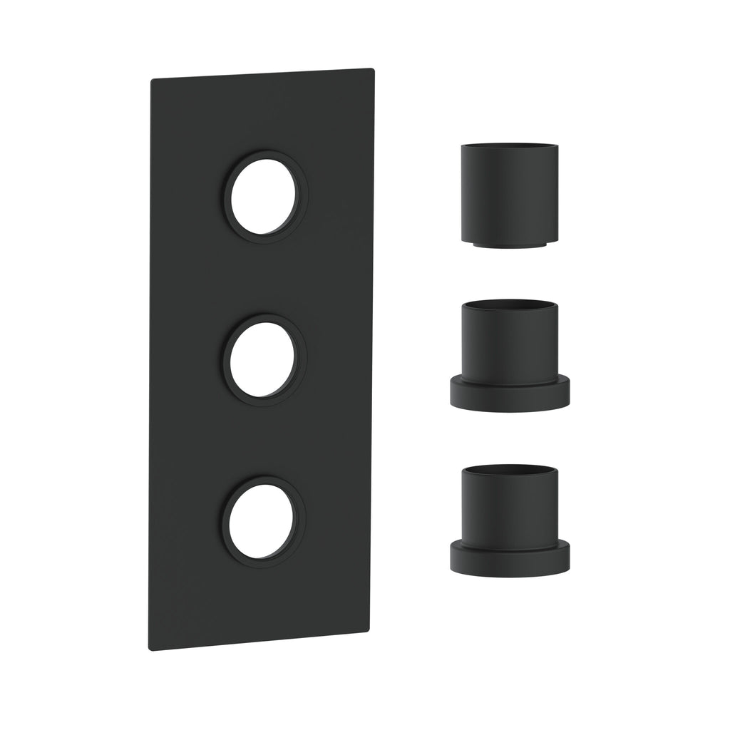 FR-540 - Forge Collection Concealed Plate (3 outlets) - Matt Black image