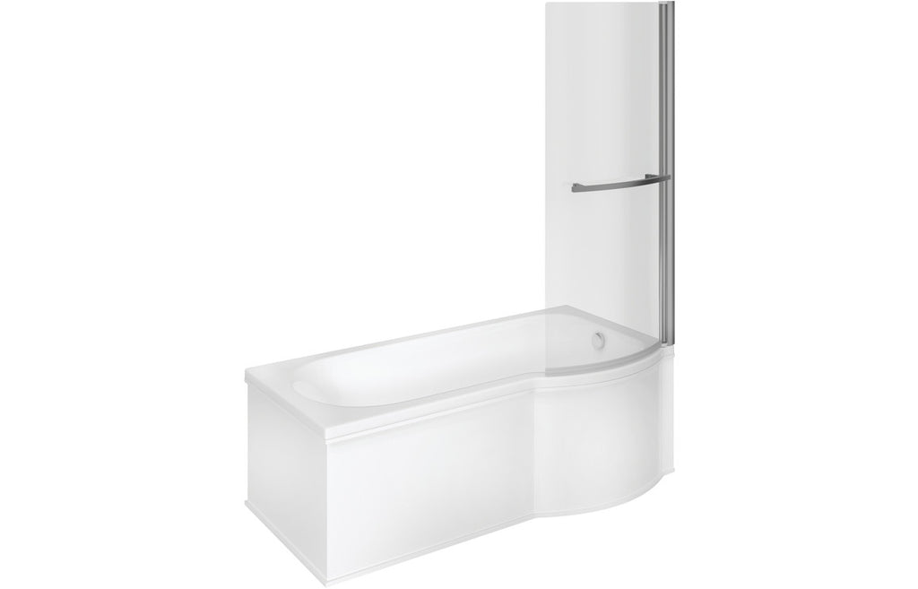 HOTT105612 - Newport P Shape SUPERCAST 1700x850x560mm 0TH Shower Bath Pack (RH) image
