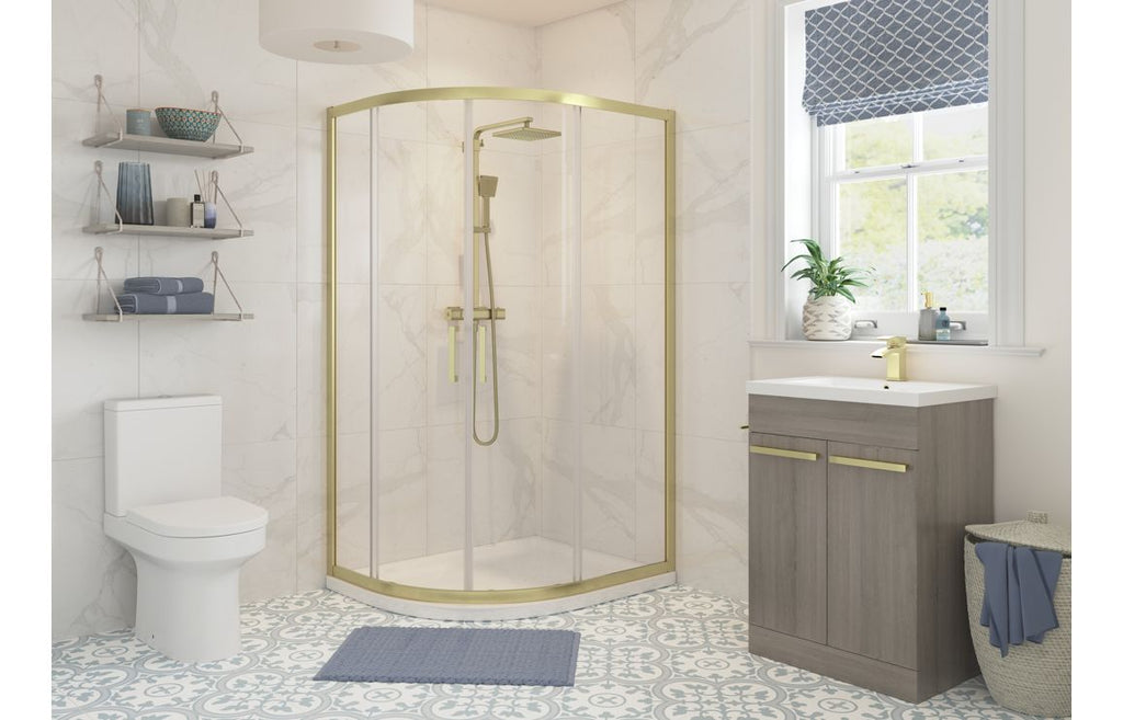 HOTT116202 - Venlo 1200x800mm 2 Door Offset Quadrant - Brushed Brass image