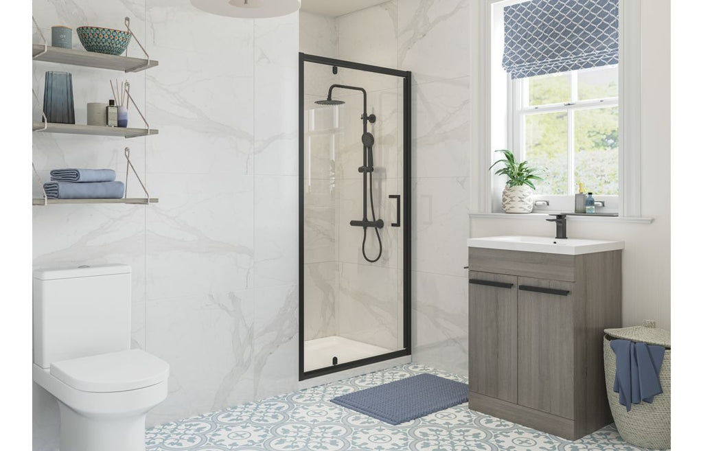 HOTT116192 - Venlo 700mm Pivot Door - Matt Black image